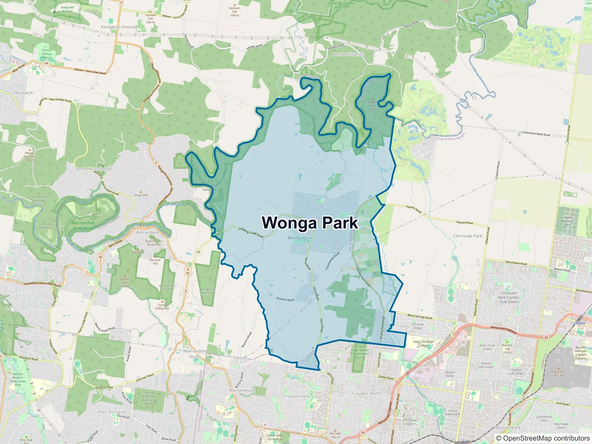 Map of Wonga Park, VIC, Australia