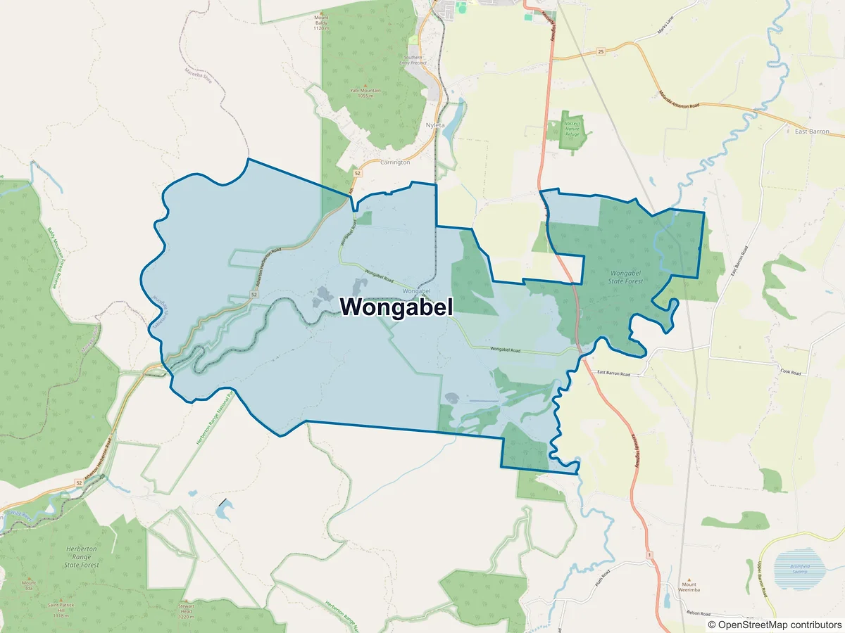 Map of Wongabel, QLD, Australia