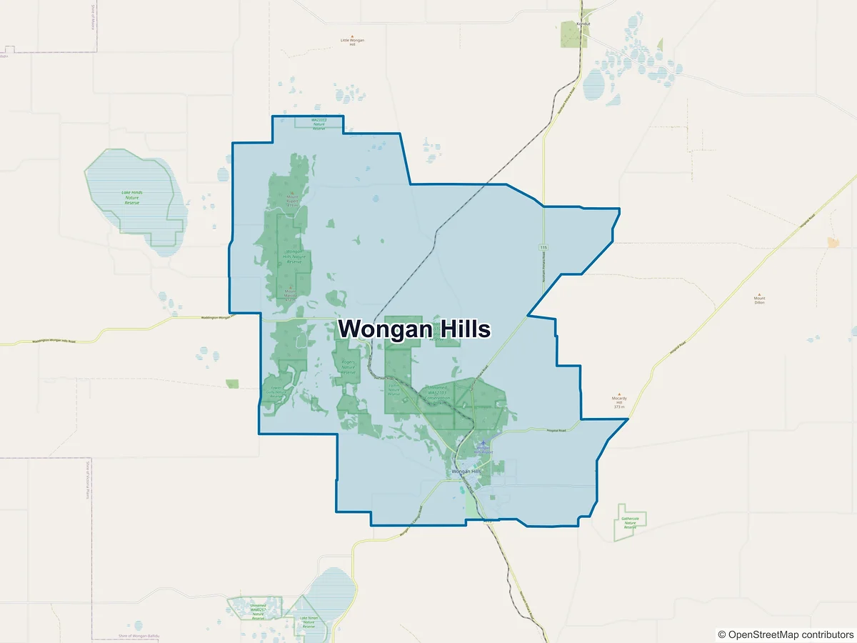 Map of Wongan Hills, WA, Australia