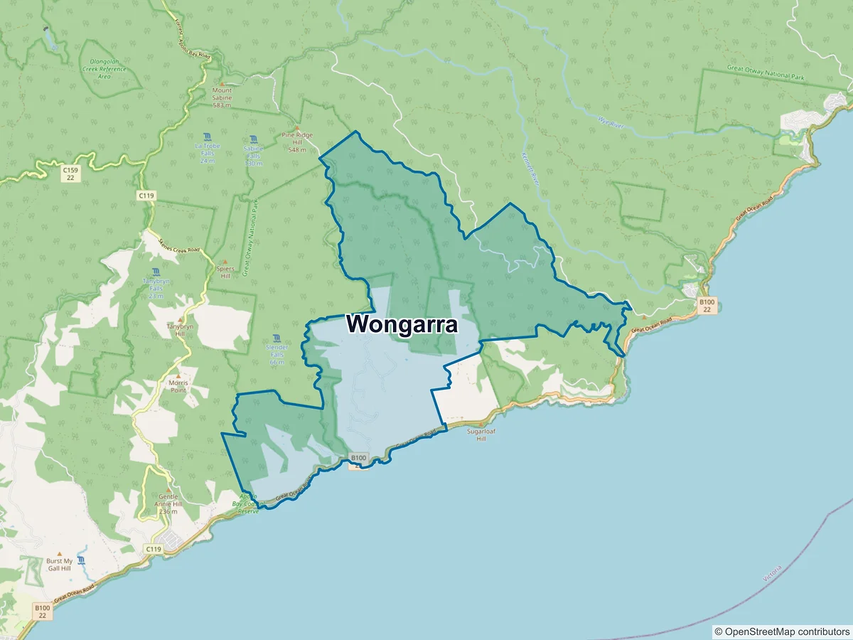 Map of Wongarra, VIC, Australia