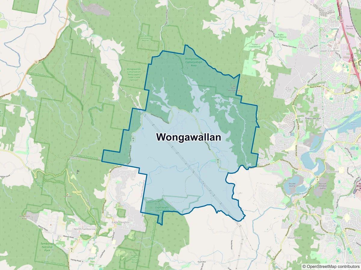 Map of Wongawallan, QLD, Australia
