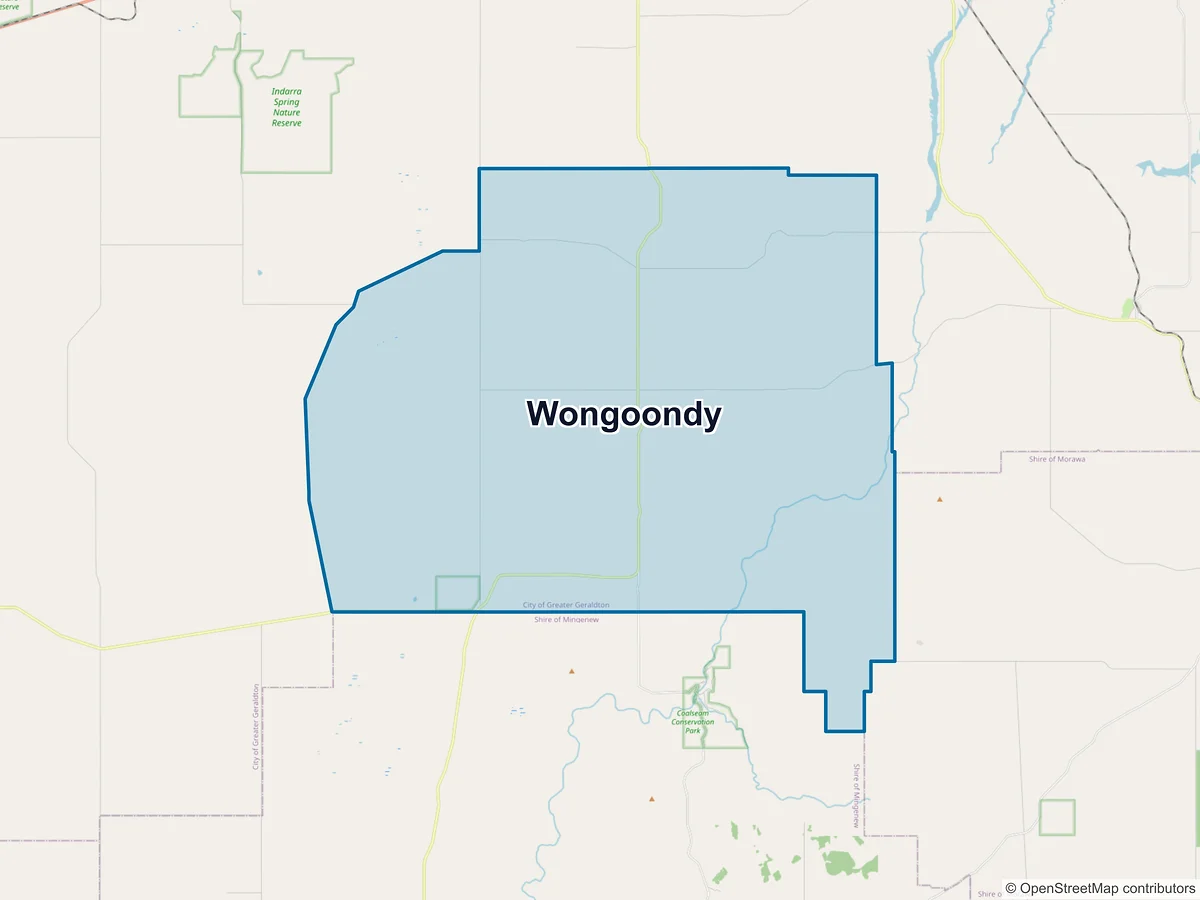 Map of Wongoondy, WA, Australia