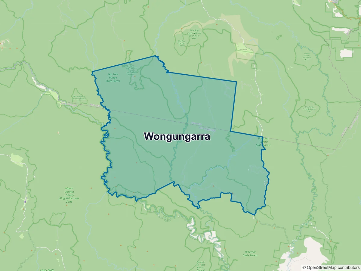 Map of Wongungarra, VIC, Australia