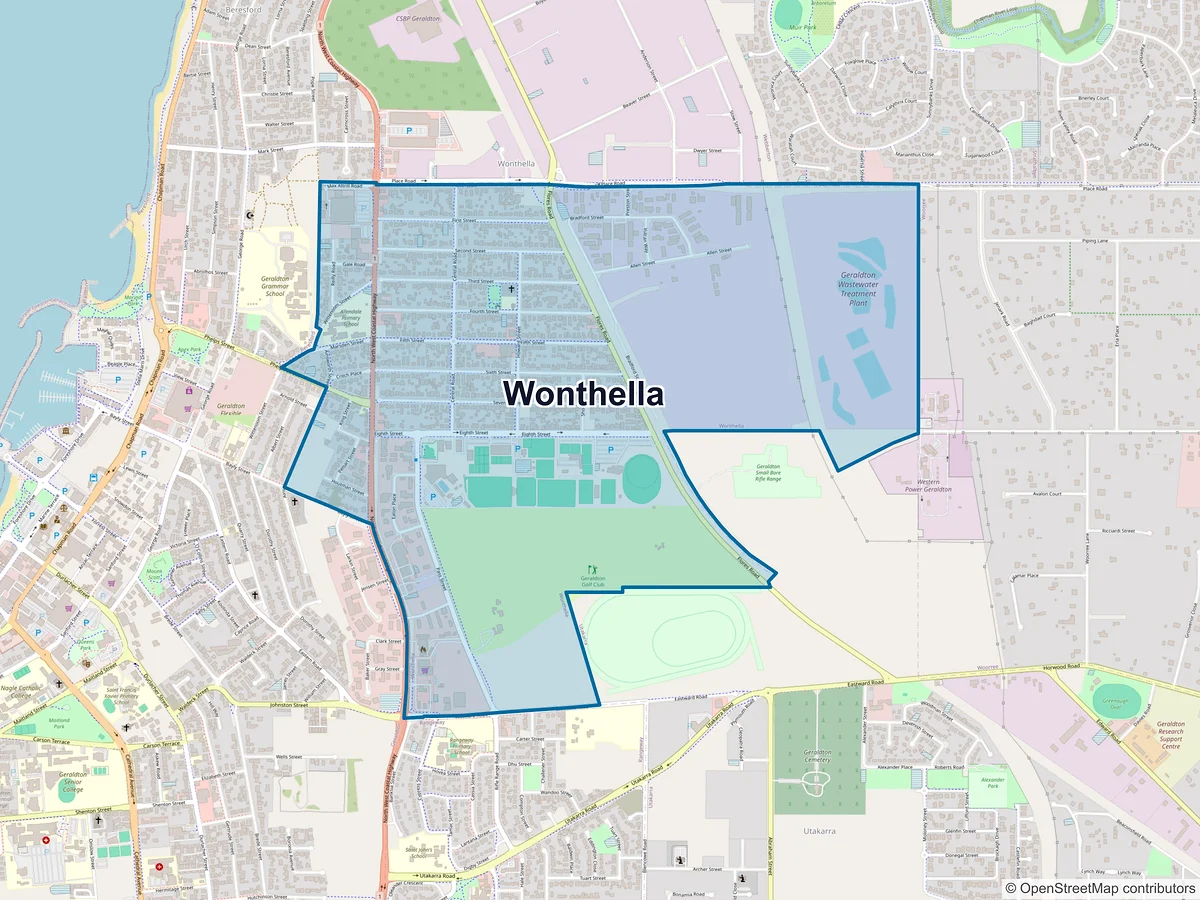 Map of Wonthella, WA, Australia