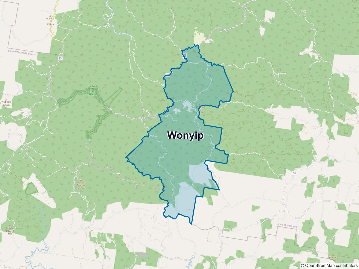 Map of Wonyip, VIC, Australia