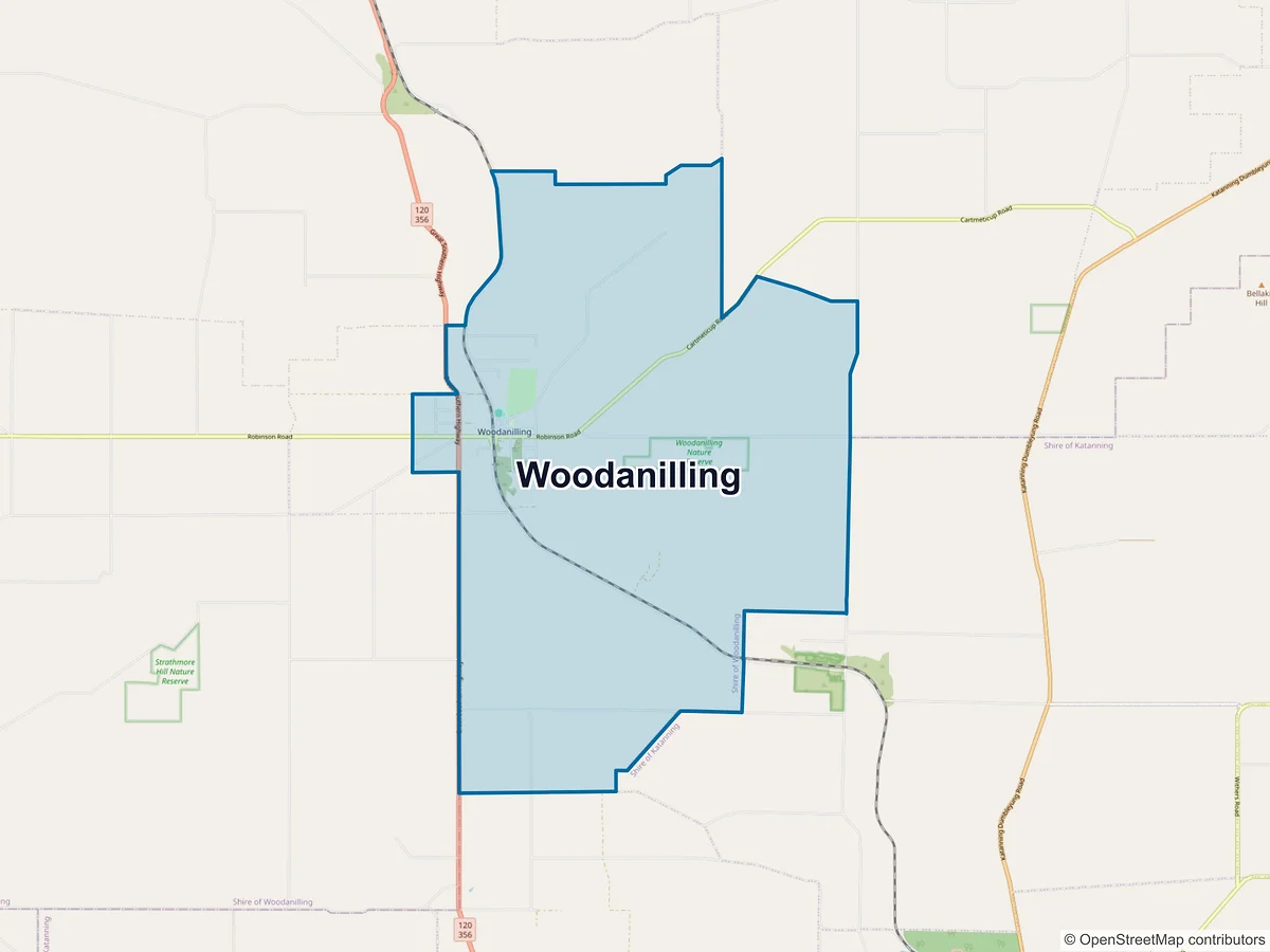 Map of Woodanilling, WA, Australia