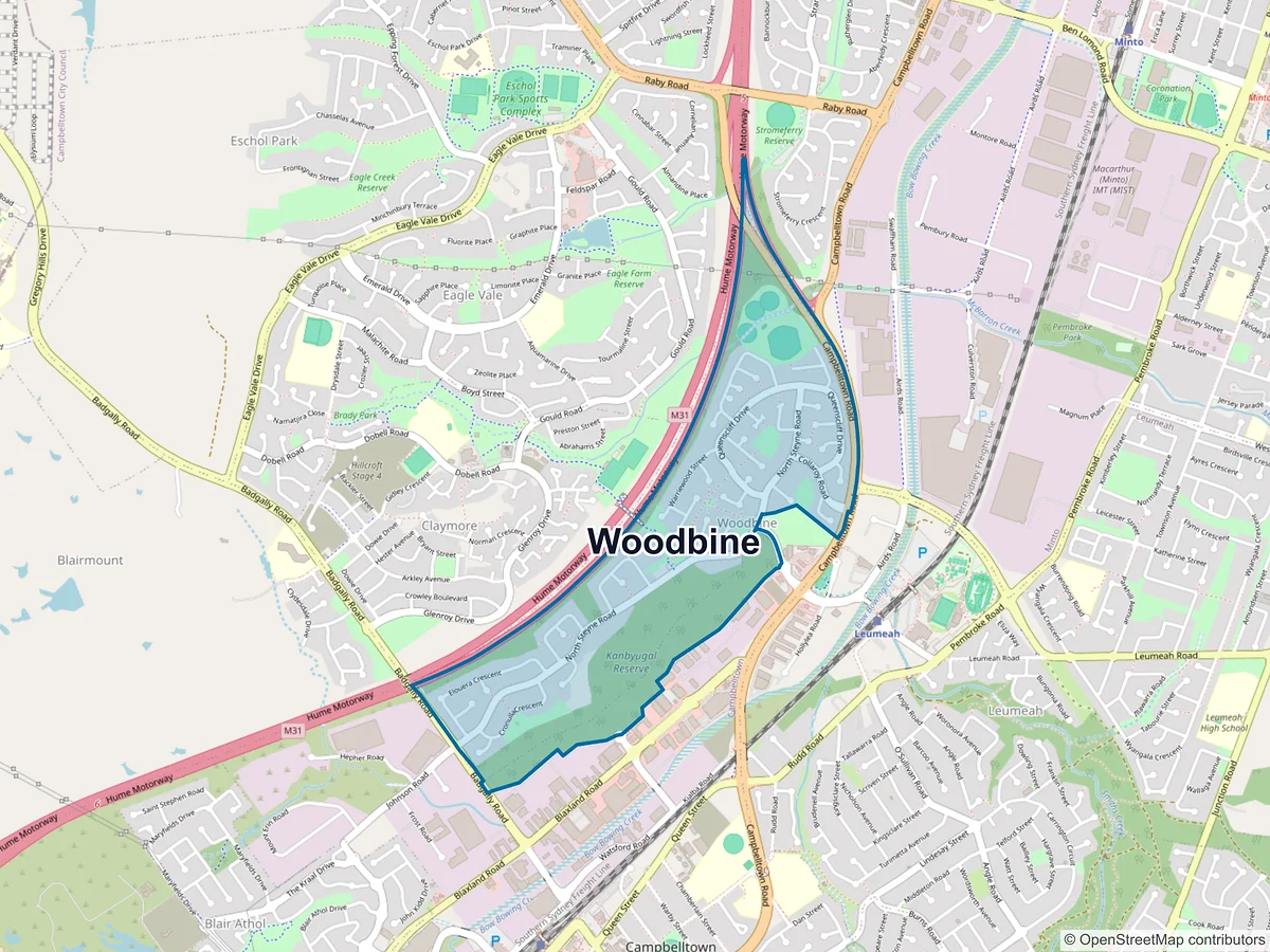 Map of Woodbine, NSW, Australia