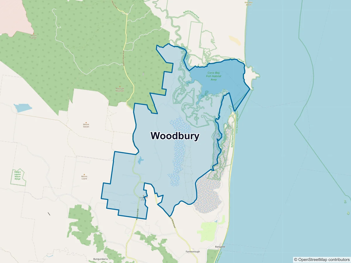 Map of Woodbury, QLD, Australia