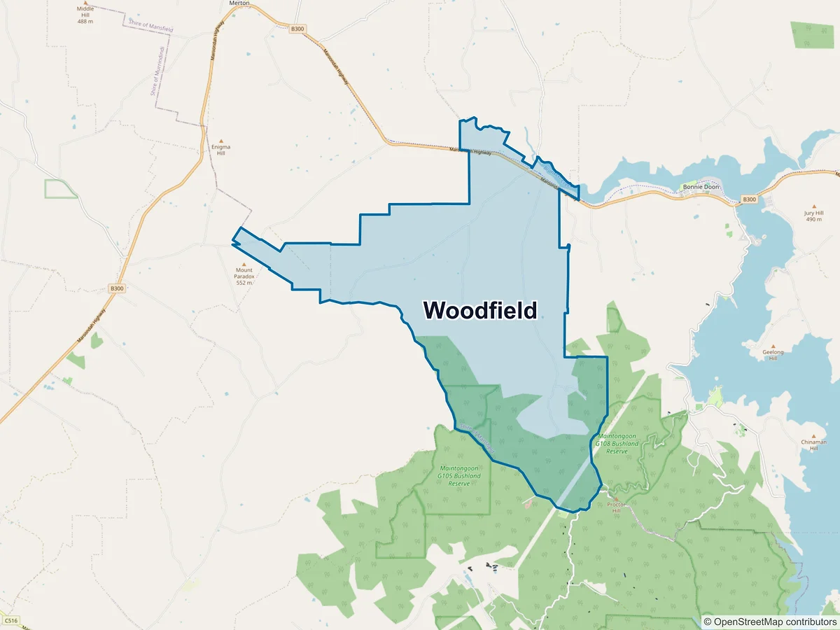 Map of Woodfield, VIC, Australia