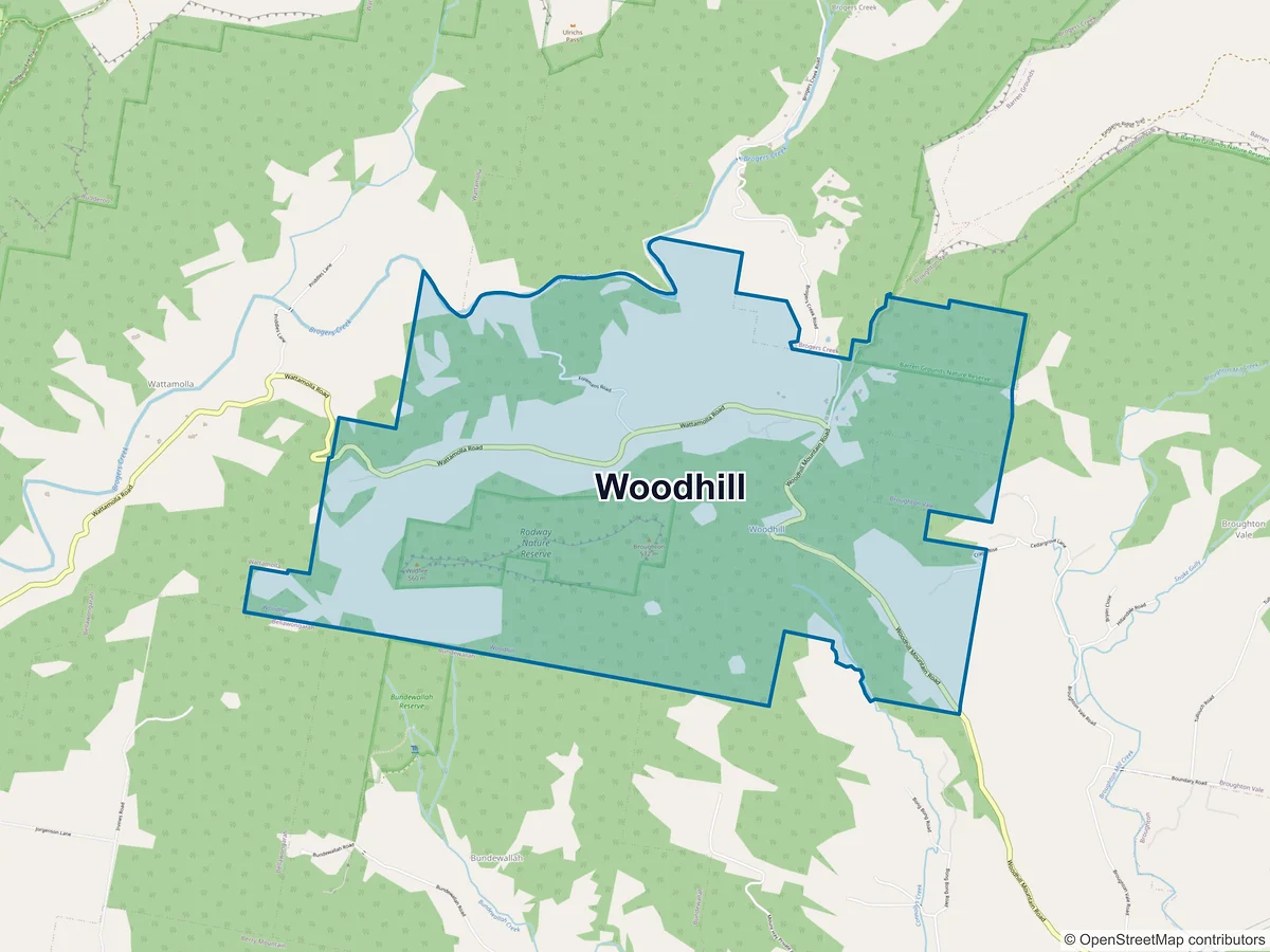 Map of Woodhill, NSW, Australia