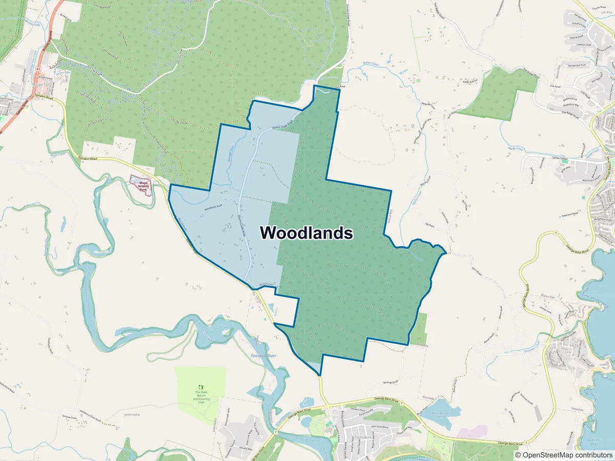 Map of Woodlands, NSW, Australia