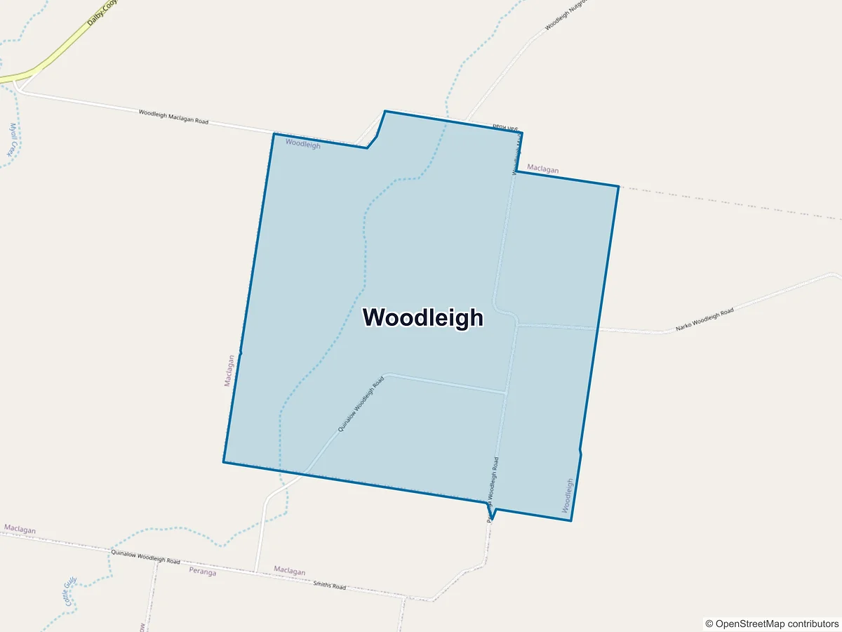 Map of Woodleigh, QLD, Australia