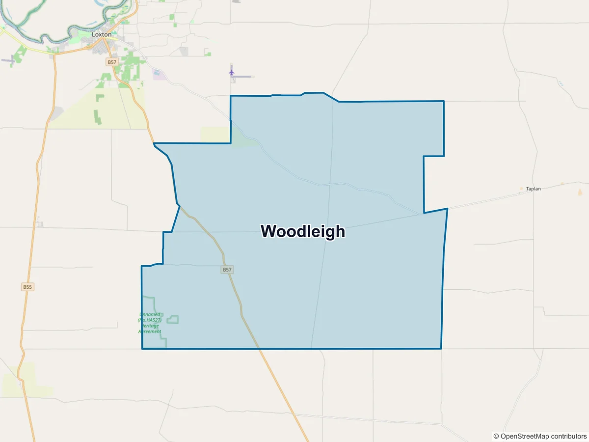 Map of Woodleigh, SA, Australia