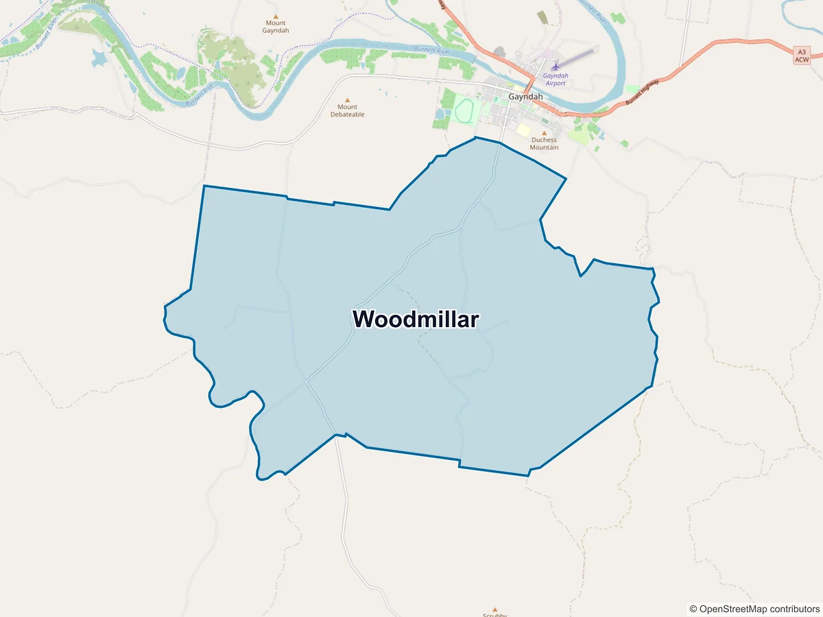 Map of Woodmillar, QLD, Australia