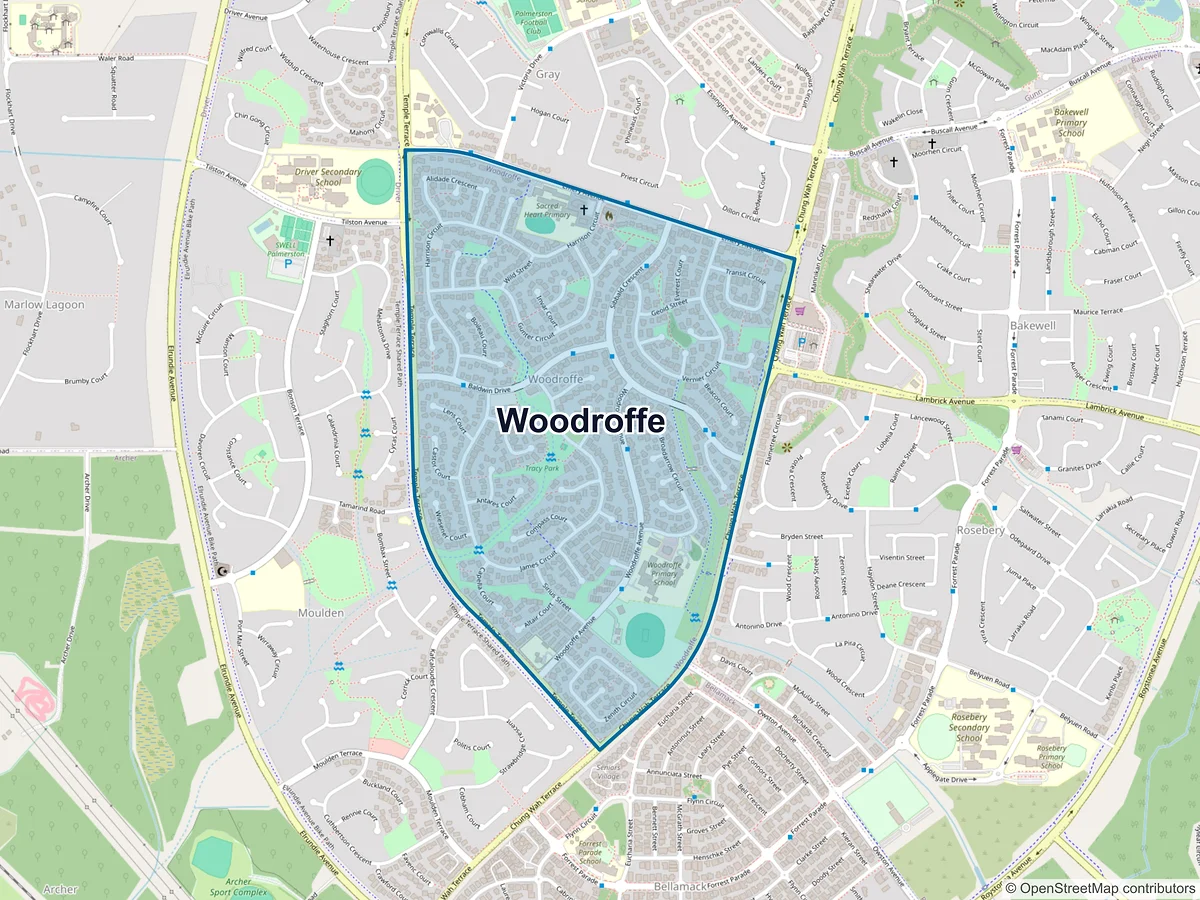 Map of Woodroffe, NT, Australia