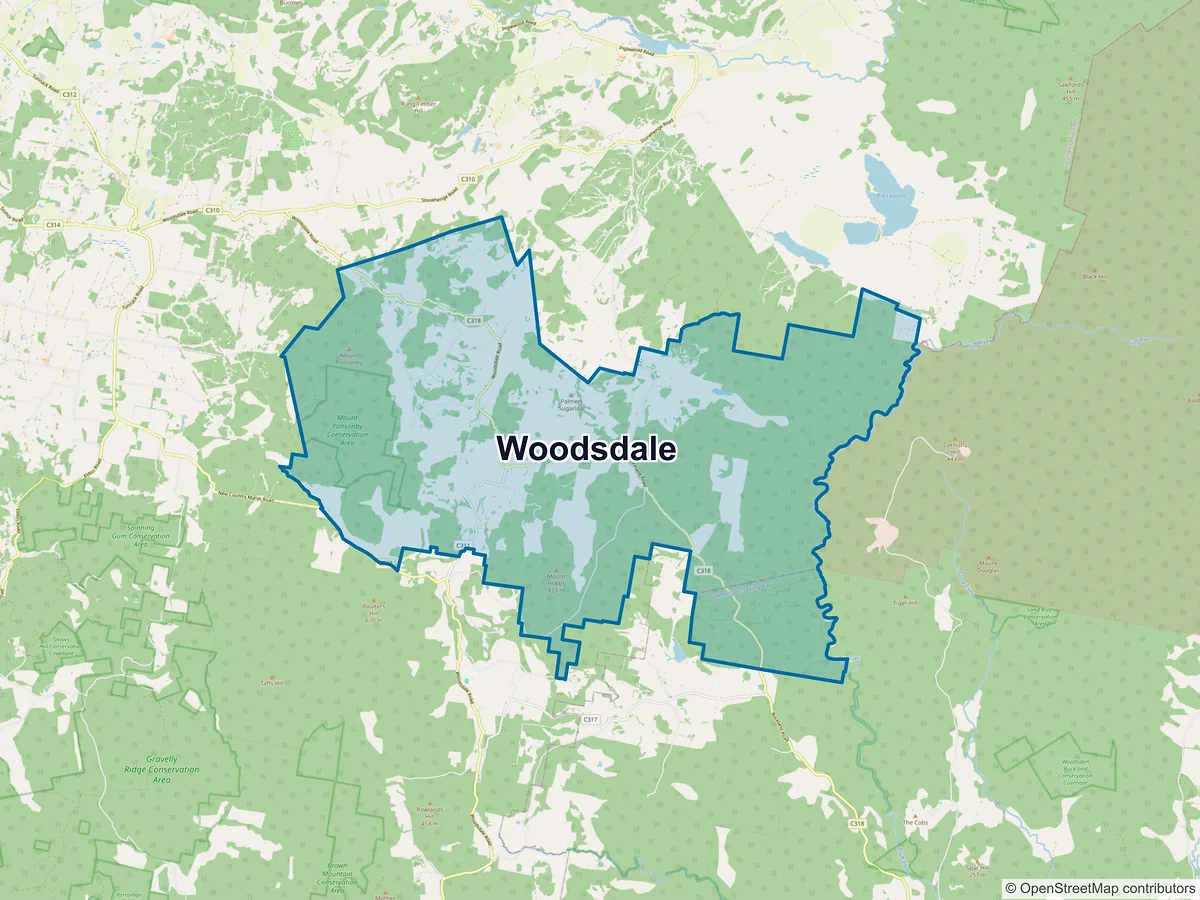 Map of Woodsdale, TAS, Australia