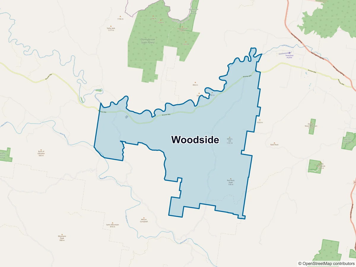 Map of Woodside, NSW, Australia