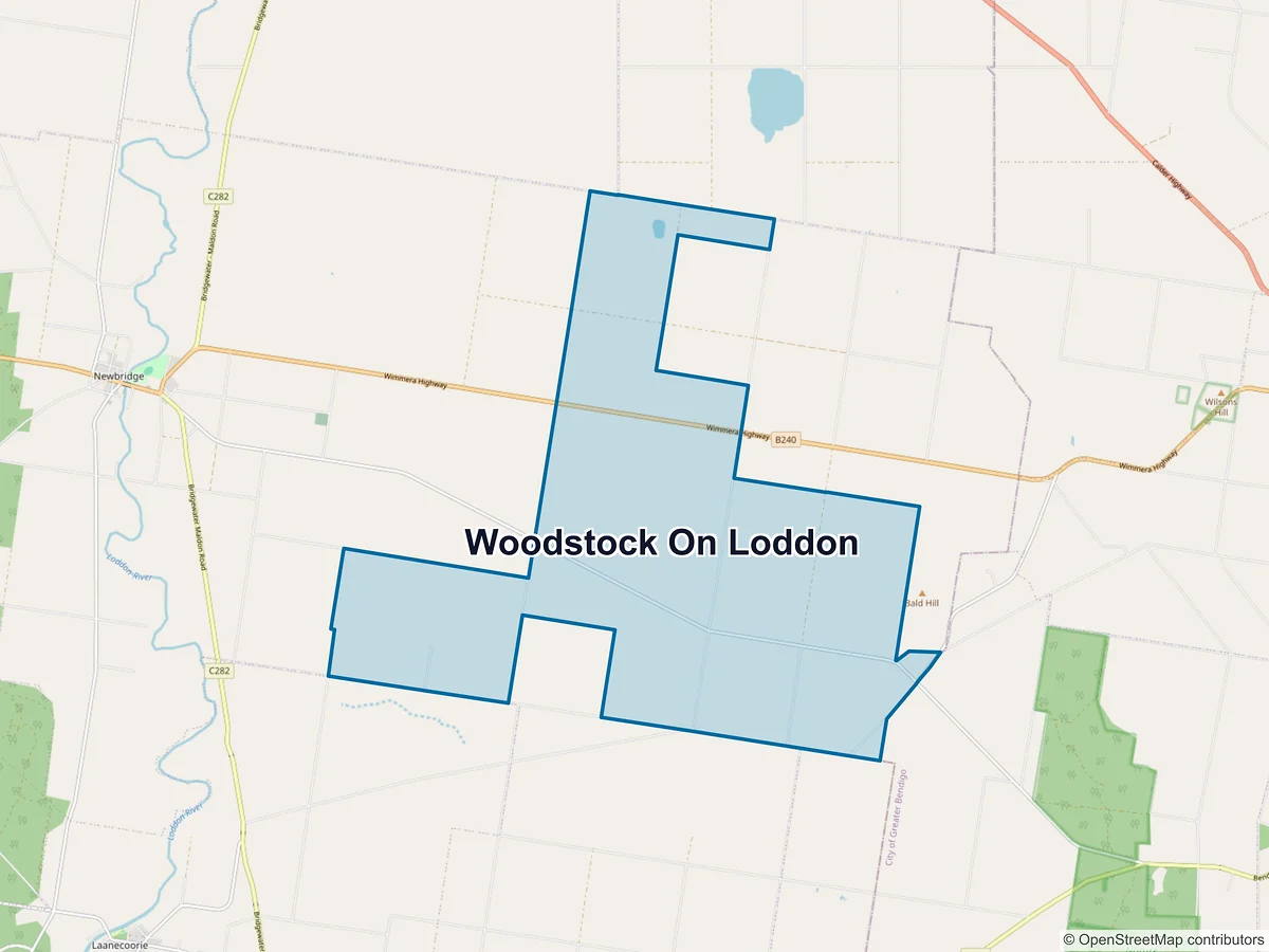 Map of Woodstock on Loddon, VIC, Australia