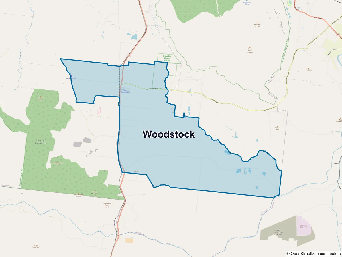 Map of Woodstock, QLD, Australia