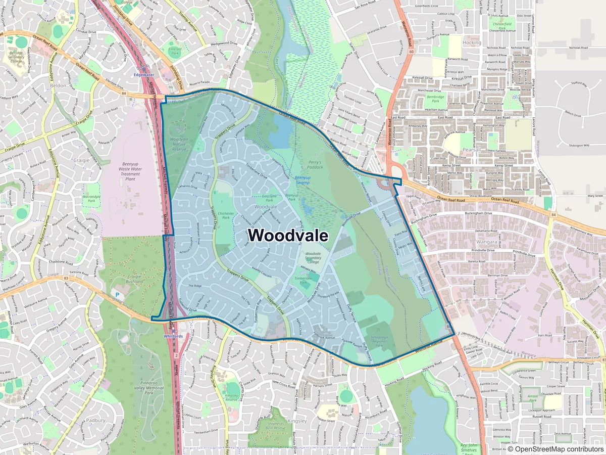 Map of Woodvale, WA, Australia