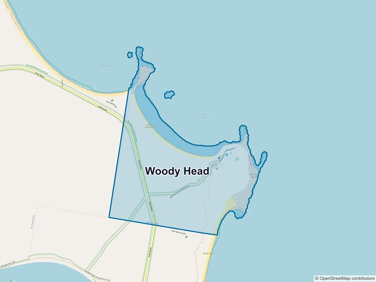 Map of Woody Head, NSW, Australia