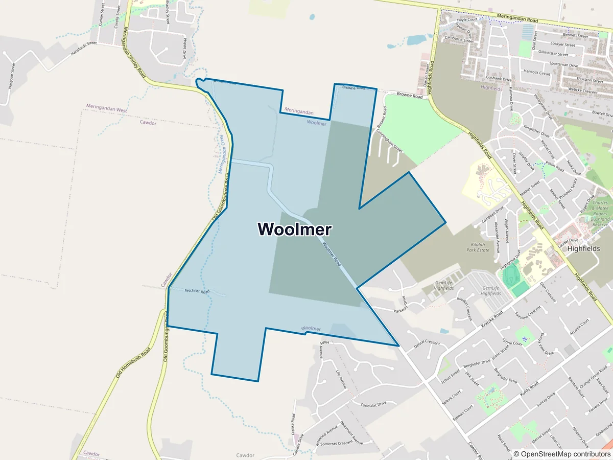 Map of Woolmer, QLD, Australia