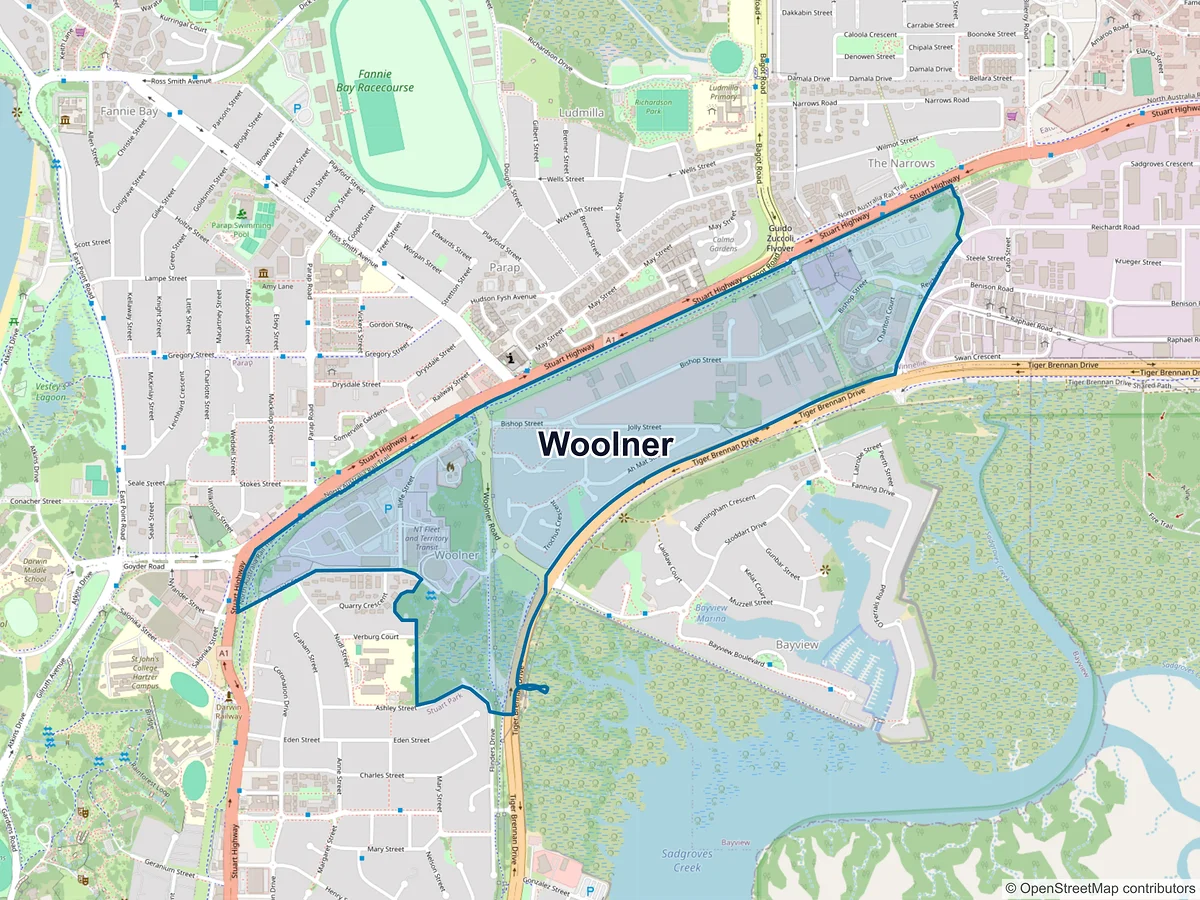 Map of Woolner, NT, Australia