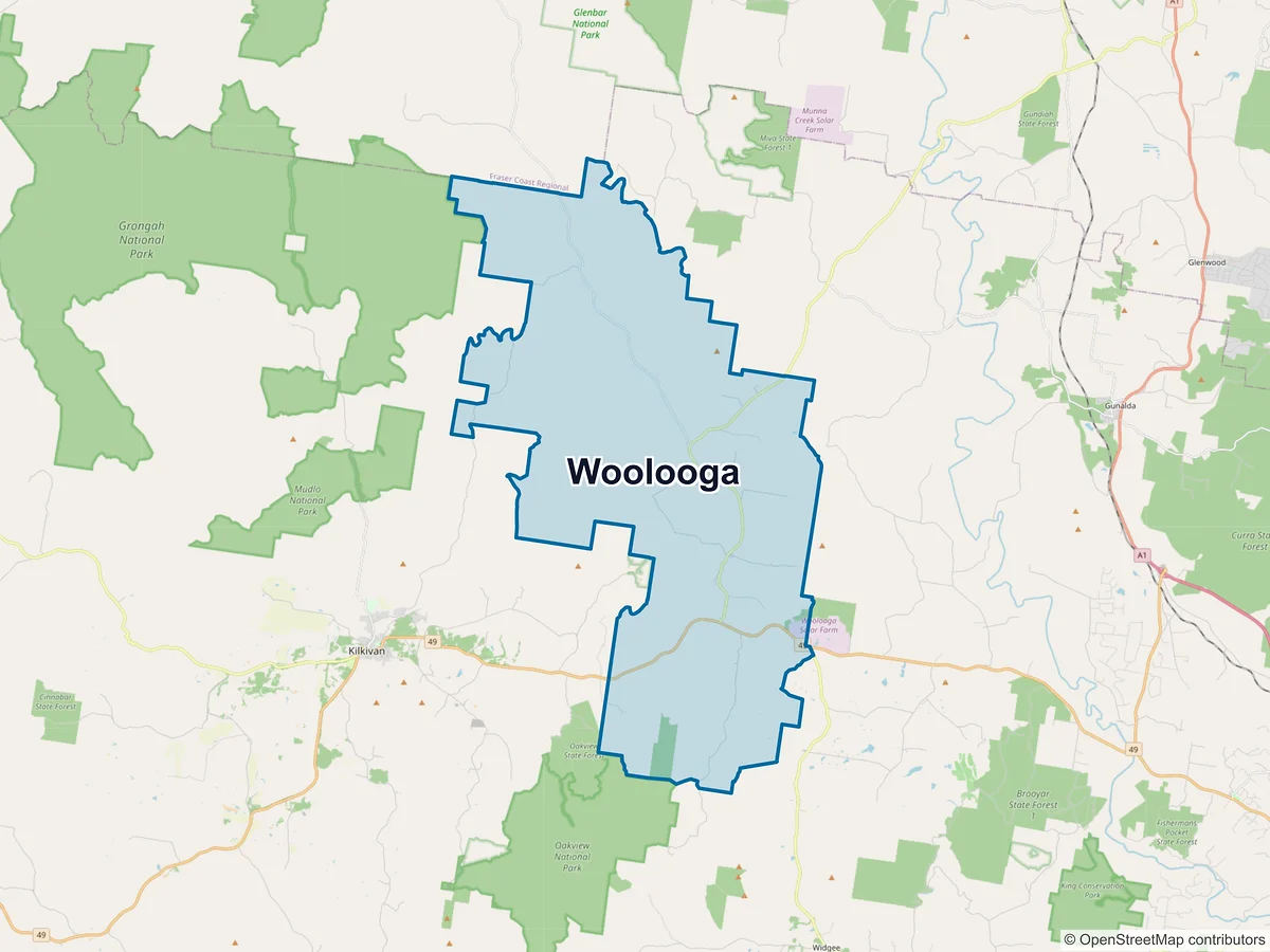 Map of Woolooga, QLD, Australia