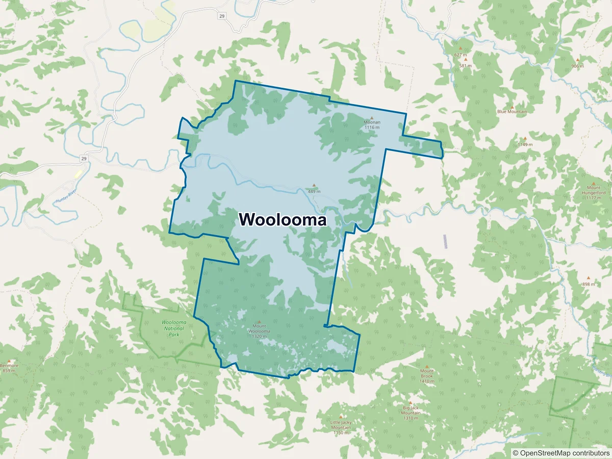 Map of Woolooma, NSW, Australia