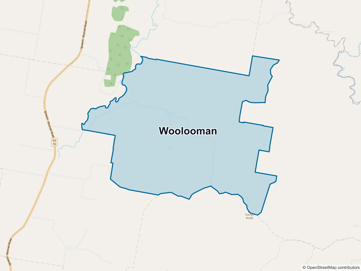 Map of Woolooman, QLD, Australia
