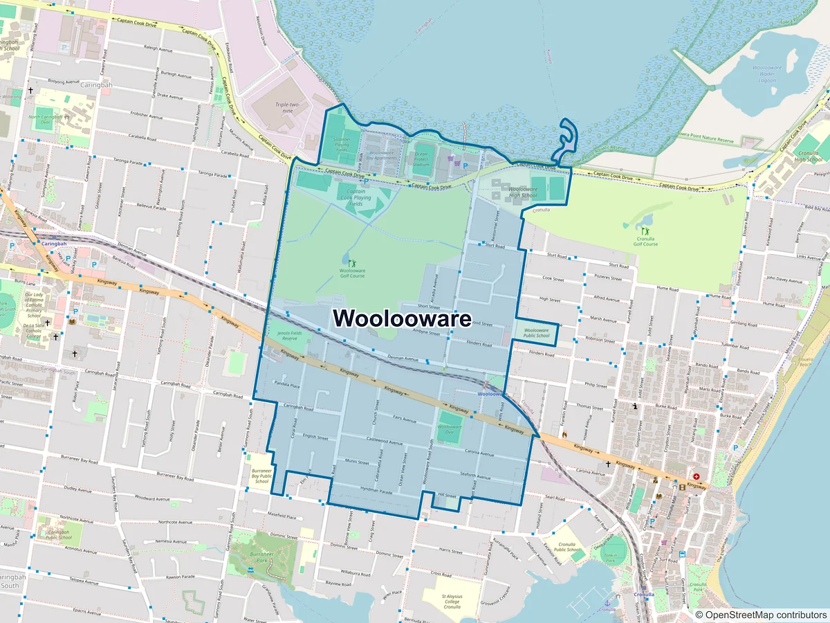 Map of Woolooware, NSW, Australia