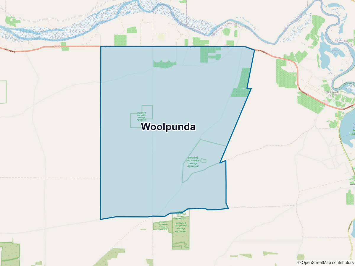 Map of Woolpunda, SA, Australia