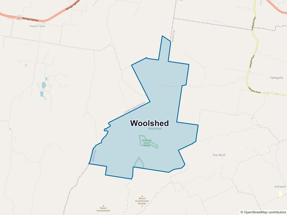 Map of Woolshed, QLD, Australia