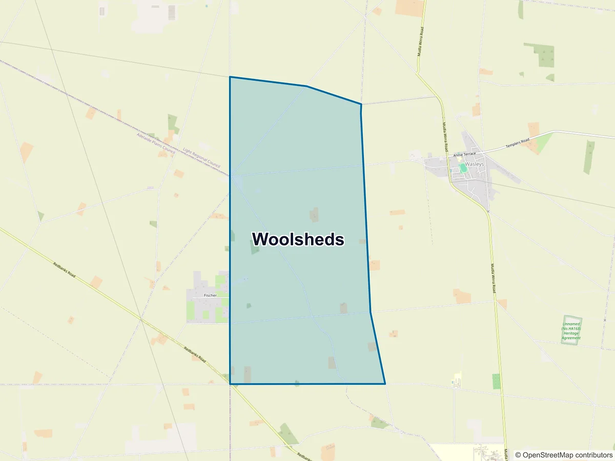 Map of Woolsheds, SA, Australia