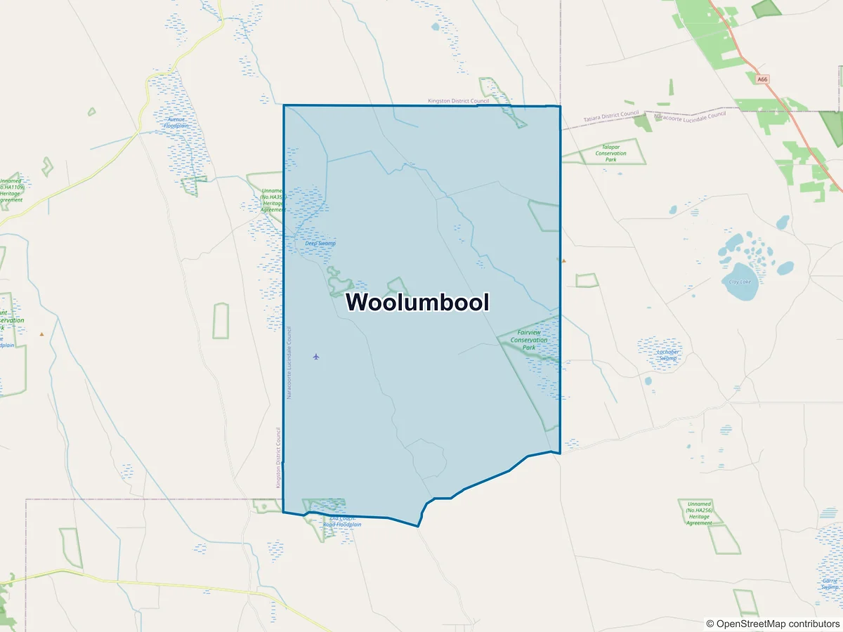 Map of Woolumbool, SA, Australia