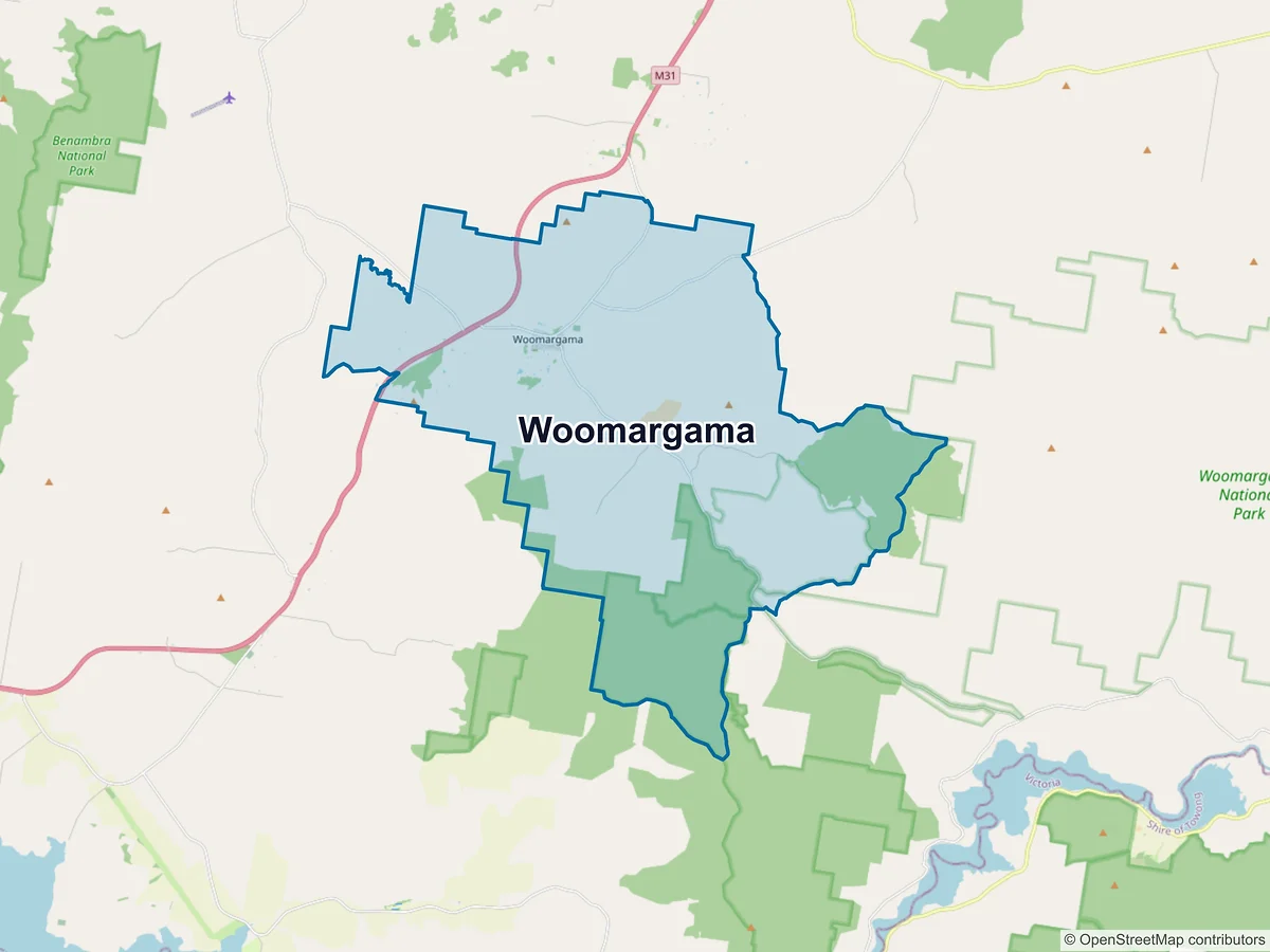 Map of Woomargama, NSW, Australia