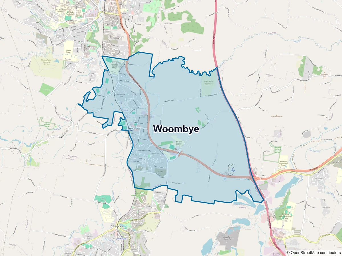 Map of Woombye, QLD, Australia