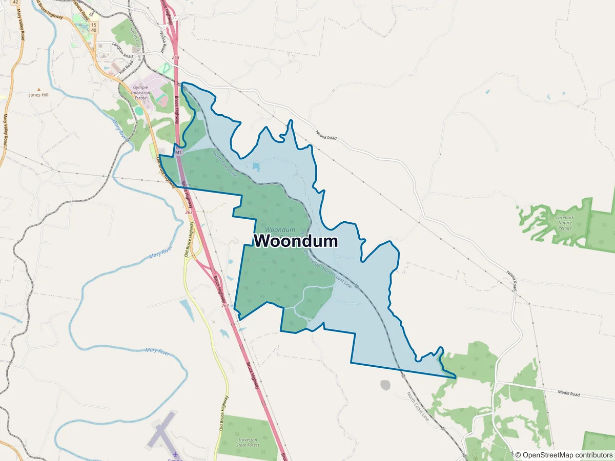 Map of Woondum, QLD, Australia