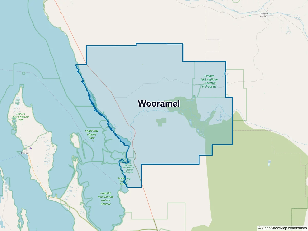 Map of Wooramel, WA, Australia