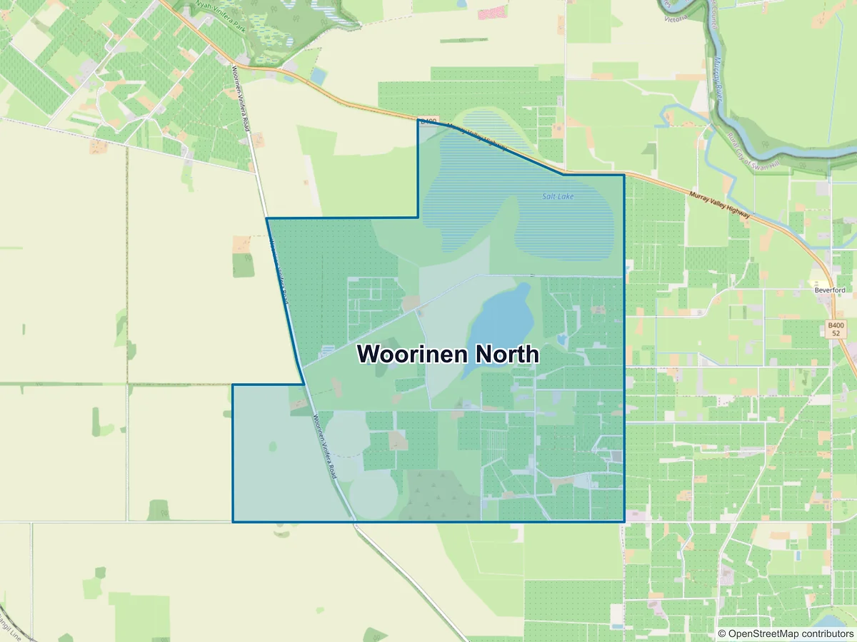 Map of Woorinen North, VIC, Australia