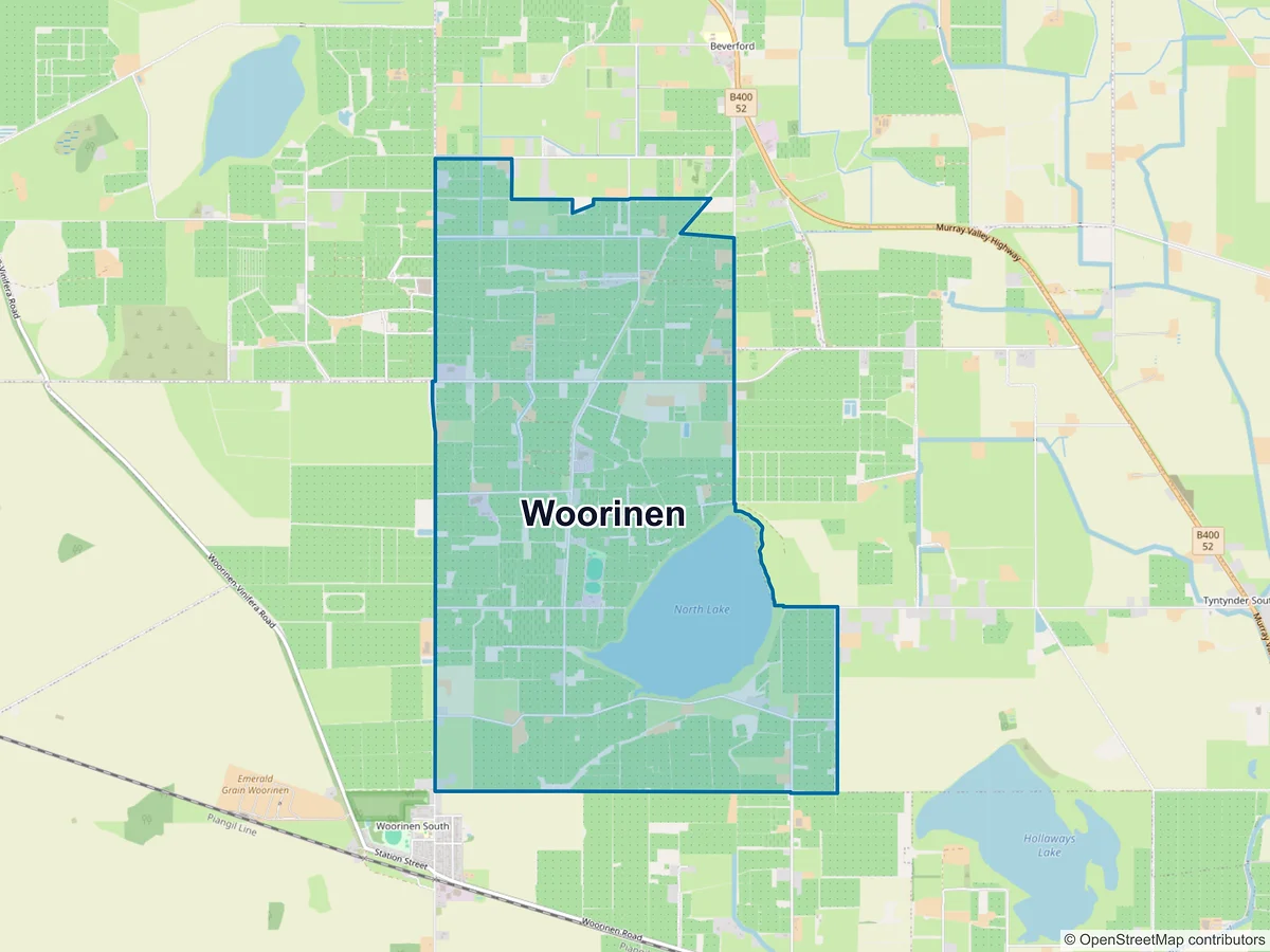 Map of Woorinen, VIC, Australia