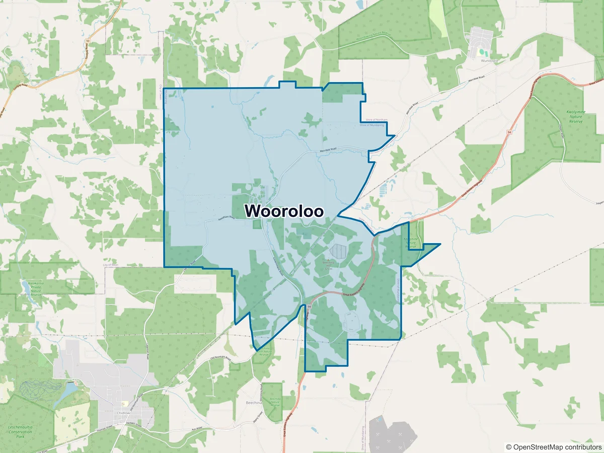 Map of Wooroloo, WA, Australia
