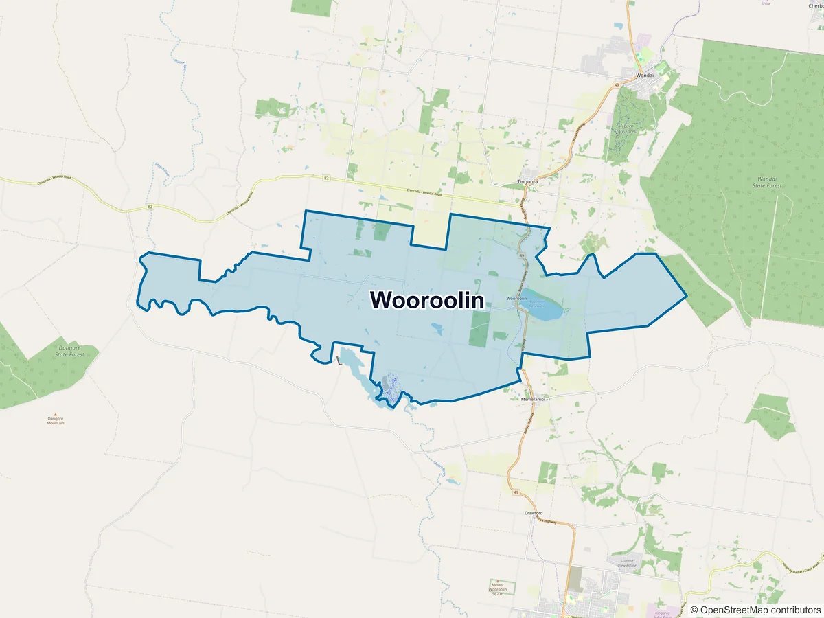 Map of Wooroolin, QLD, Australia
