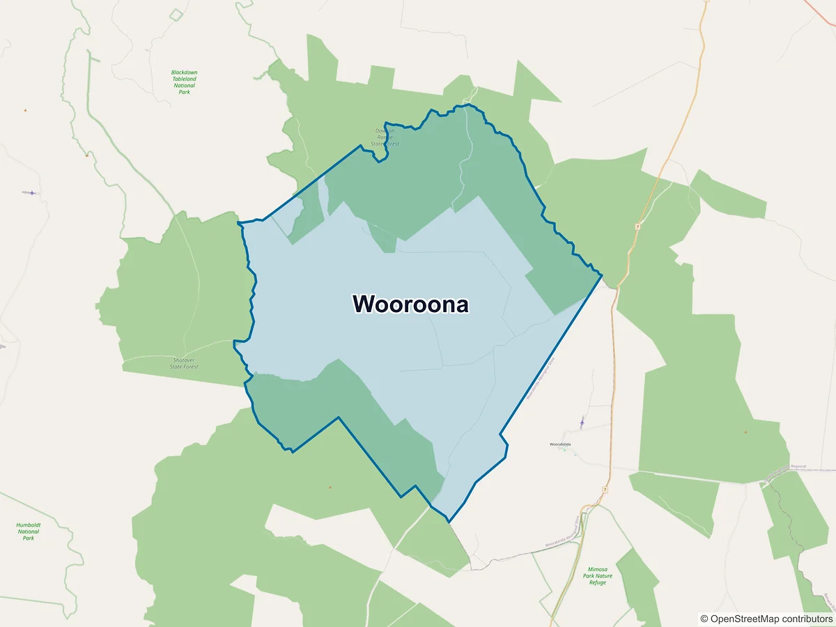 Map of Wooroona, QLD, Australia