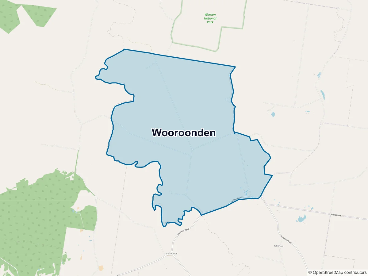 Map of Wooroonden, QLD, Australia