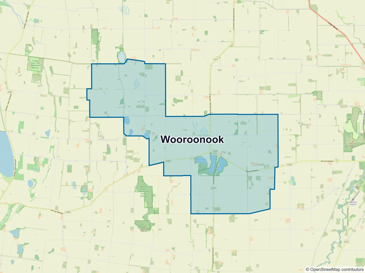 Map of Wooroonook, VIC, Australia