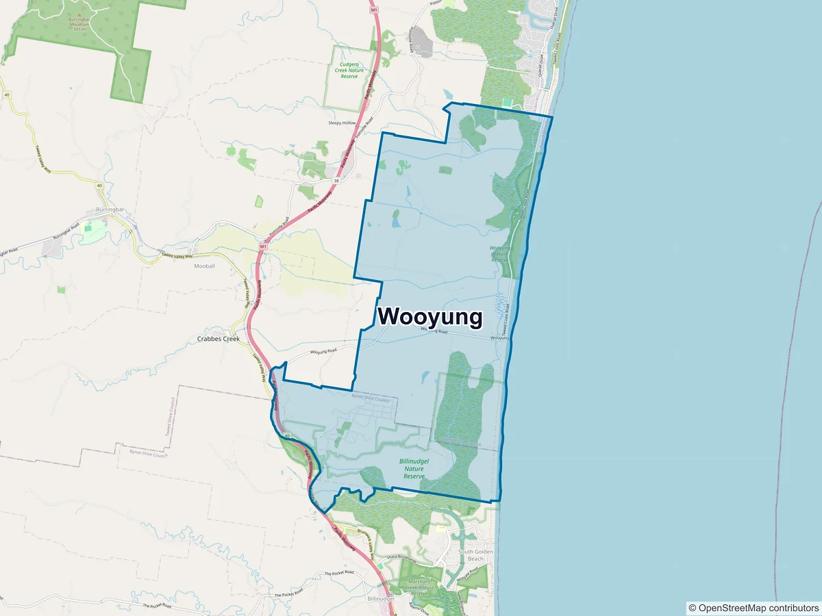 Map of Wooyung, NSW, Australia