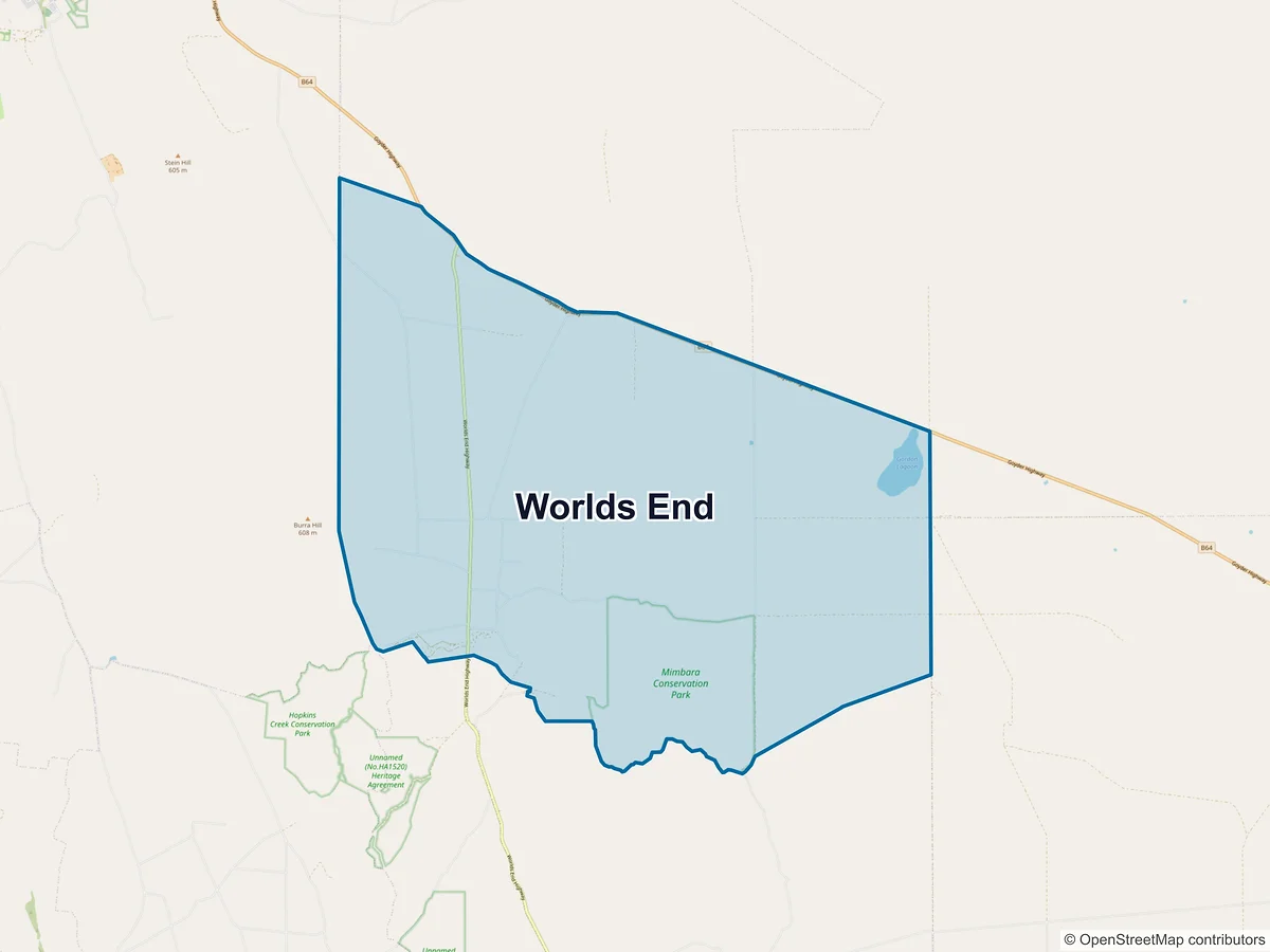 Map of Worlds End, SA, Australia