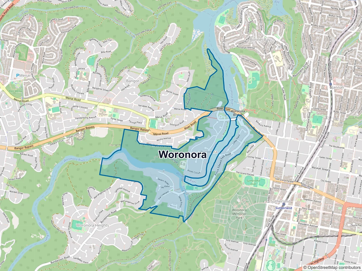Map of Woronora, NSW, Australia