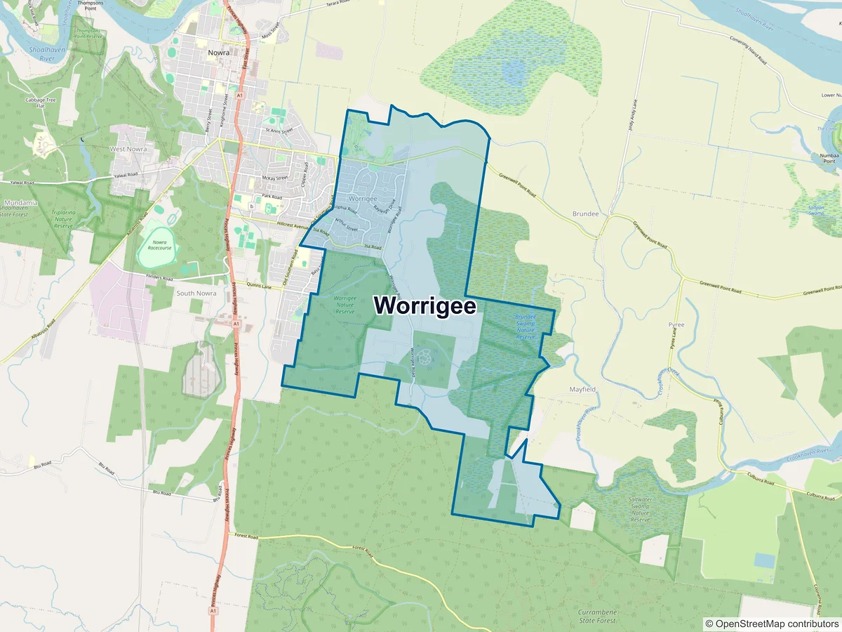Map of Worrigee, NSW, Australia